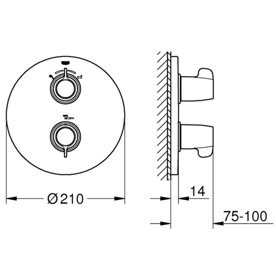 Grohe Grohtherm Special Baterie cada dus incastrata si cu termostat
