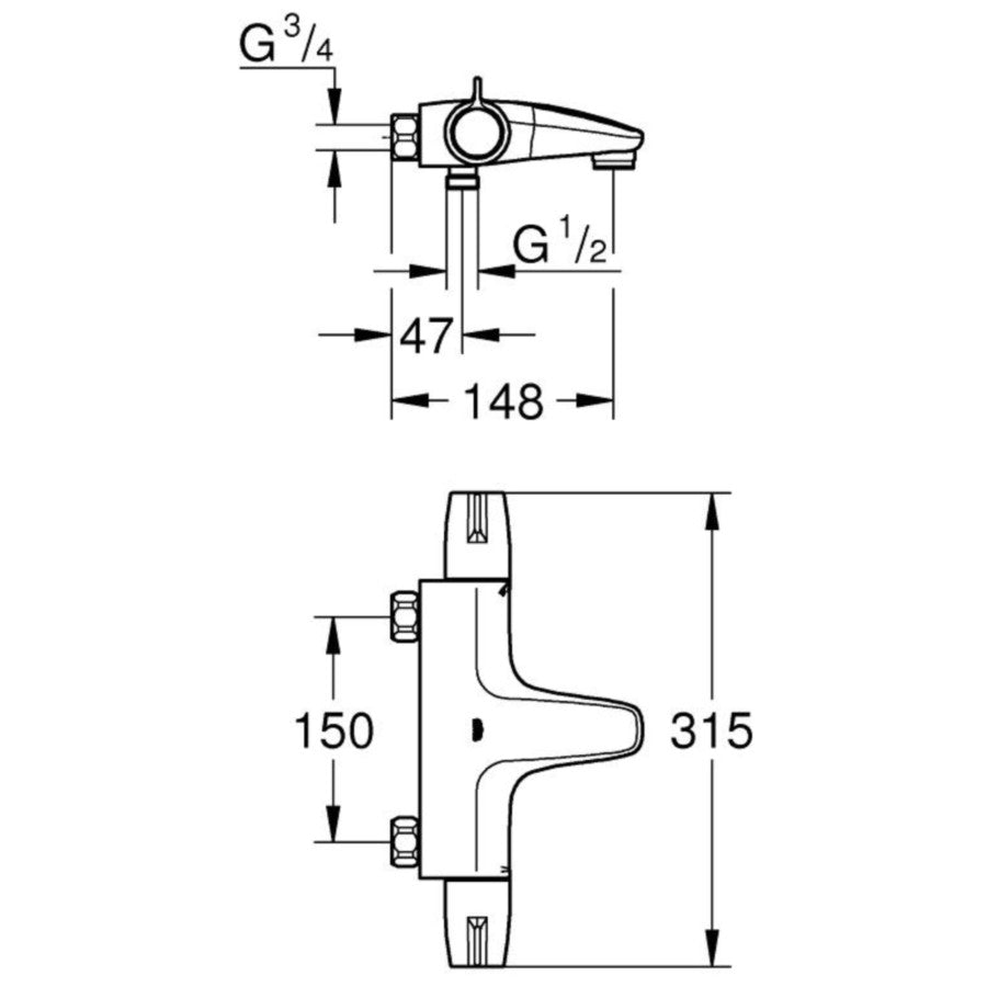 Grohe Grohtherm Special Baterie cada dus cu termostat