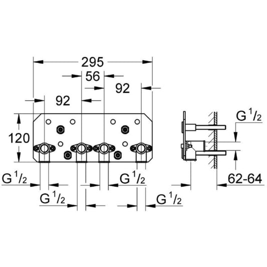 Grohe Rainshower F-Series Sistem incastrat pentru dus fix