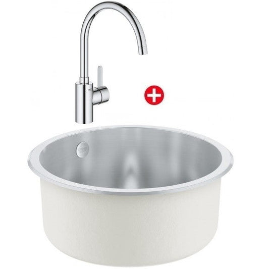 Grohe Set promo Chiuveta bucatarie inox Ø44 cm si baterie monocomanda