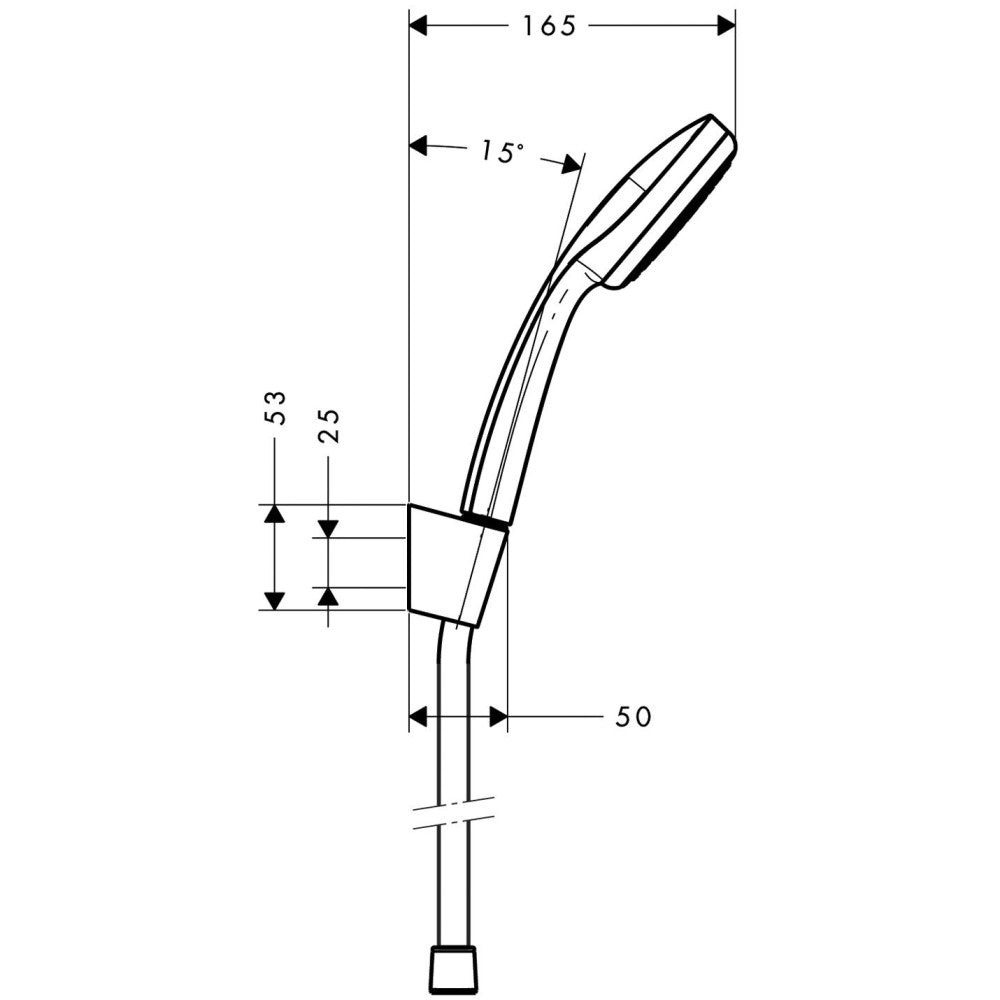 Hansgrohe Croma 100 Mono Set dus cu suport, furtun 125 cm, crom
