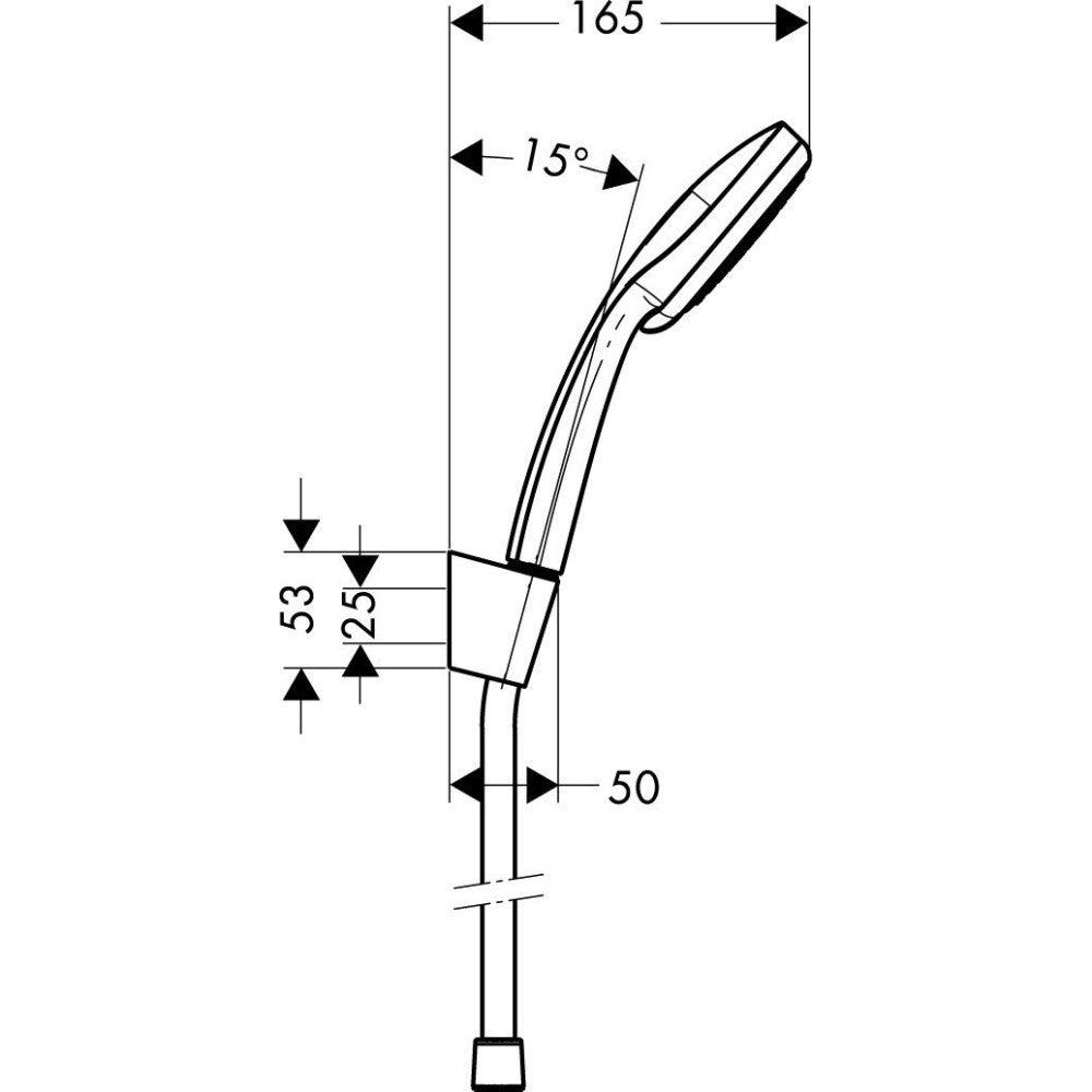 Hansgrohe Croma 100 Vario Set dus cu suport, furtun 125 cm, crom