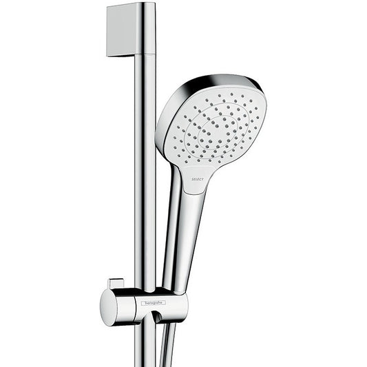 Hansgrohe Croma Select E Vario Set dus cu bara 65 cm si savoniera, alb/crom