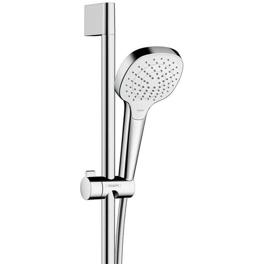 Hansgrohe Croma Select E Vario Baterie dus cu bara 65 cm cu termostat, alb/crom