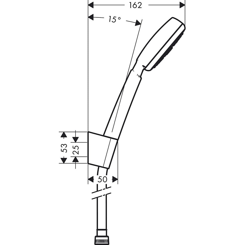 Hansgrohe Crometta 100 1jet Porter Set dus cu suport, furtun 125 cm, alb/crom