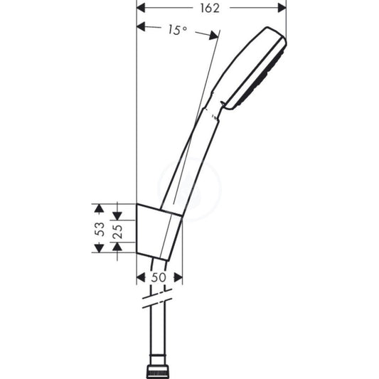 Hansgrohe Crometta 100 1jet Porter Set dus cu suport, furtun 160 cm, alb/crom
