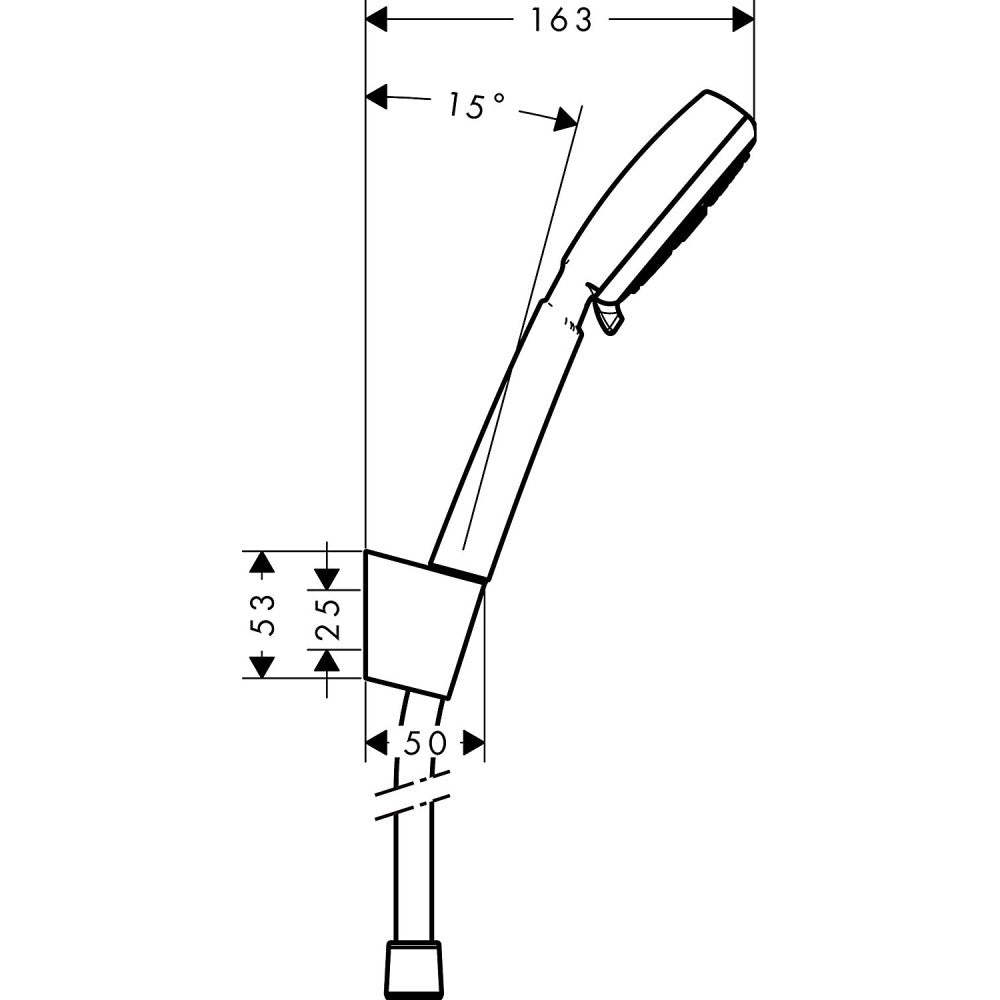 Hansgrohe Crometta 100 Vario Porter Set dus cu suport, furtun 125 cm, alb/crom