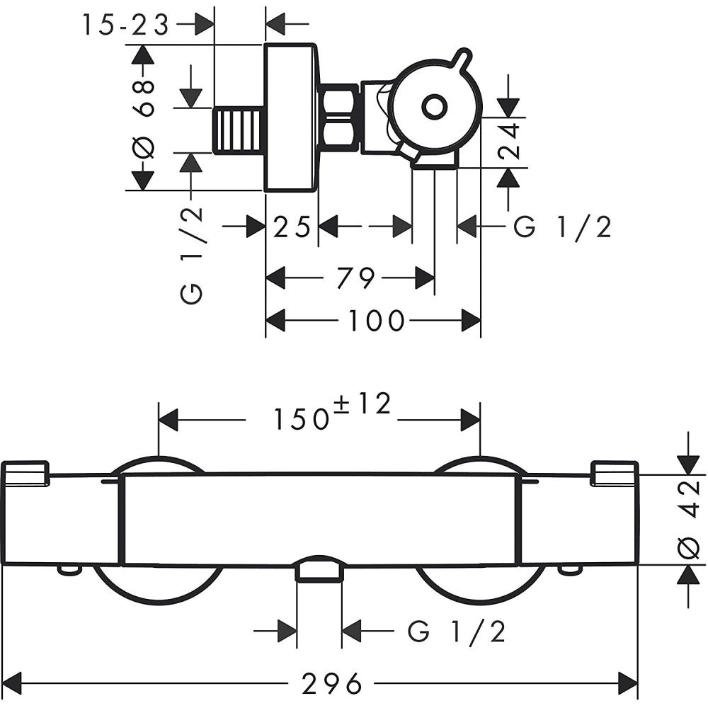Hansgrohe Ecostat 1001 CL Baterie dus cu termostat
