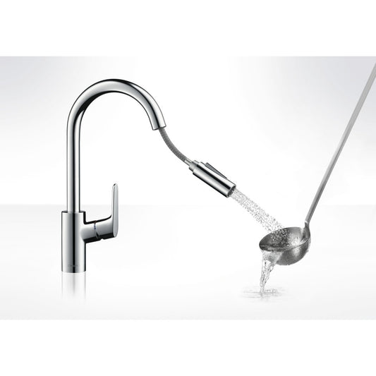 Hansgrohe Focus 240 Baterie chiuveta bucatarie cu dus extractibil, crom