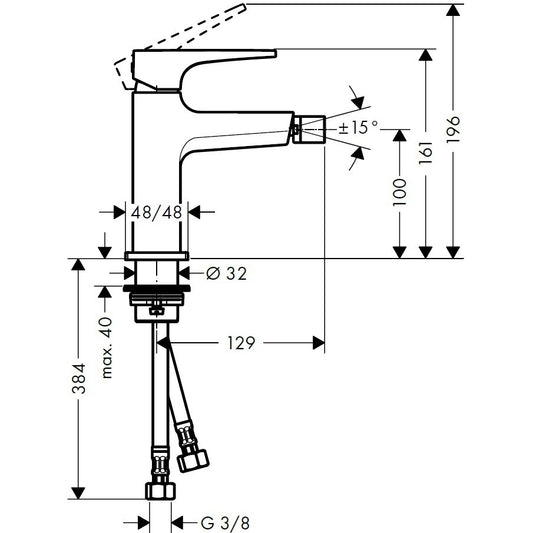 Hansgrohe Metropol Baterie bideu monocomanda, bronz satinat