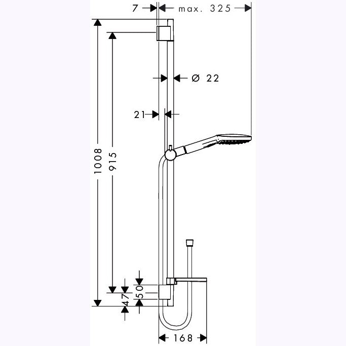 Hansgrohe Raindance Select E 120/Unica`S Puro Set dus cu bara 90 cm, alb/crom