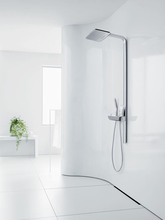 Coloana dus cu baterie si termostat Hansgrohe Raindance Select E 360, alb