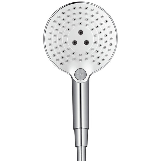 Coloana dus cu baterie si termostat Hansgrohe Raindance Select S 300 2jet, alb/crom