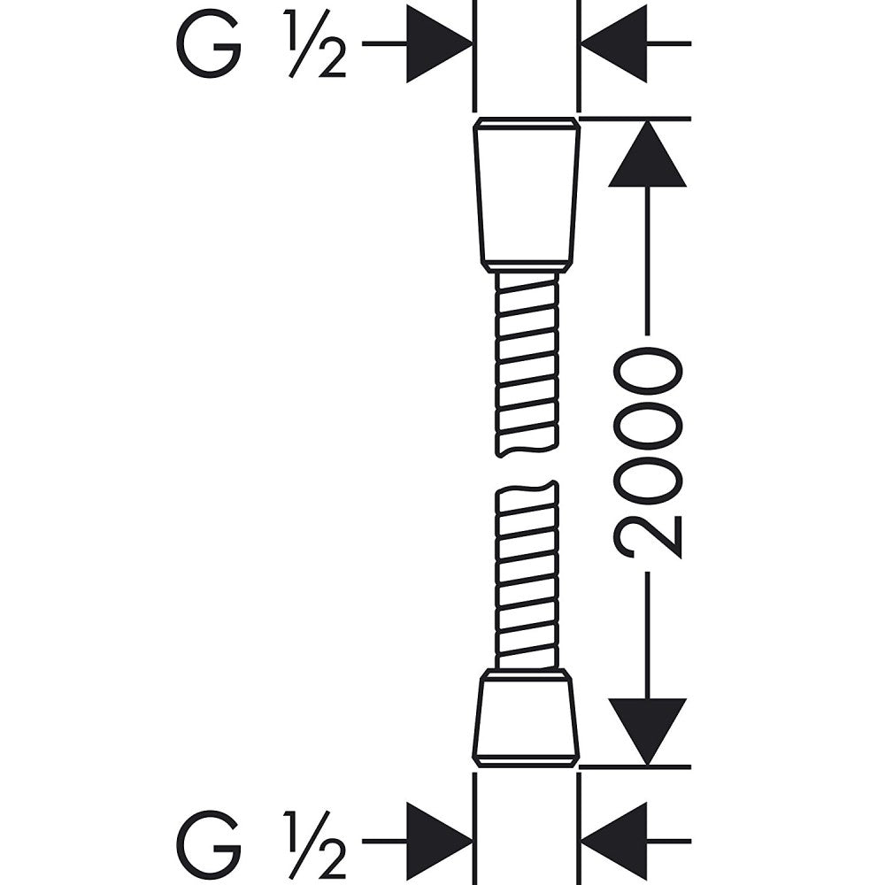 Furtun dus Hansgrohe Sensoflex metalic 200 cm, crom