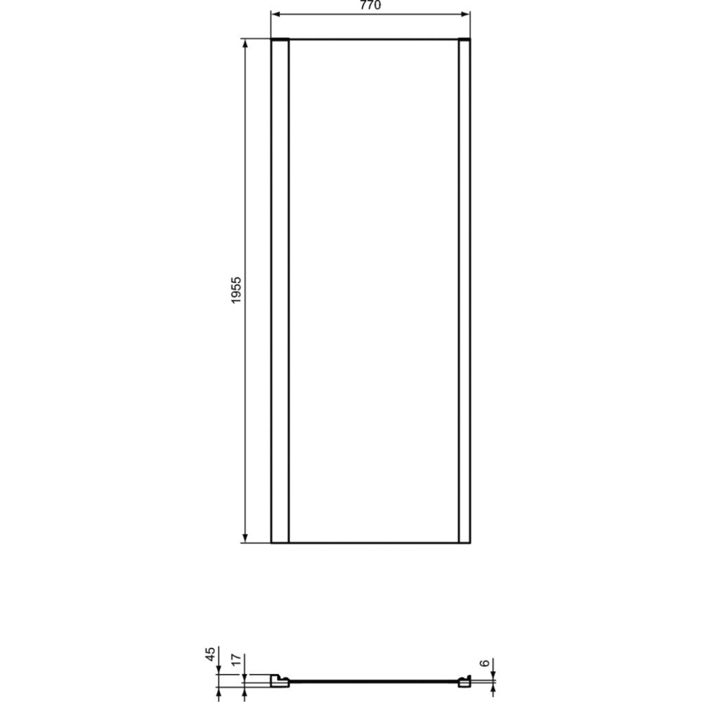 Cabina dus dreptunghiulara cu usa glisanta Ideal Standard Connect 2 130x80 cm