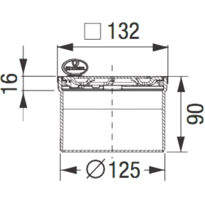 Piesa superioara cu capac din inox Kessel System 125 Ø12 cm cu inchidere