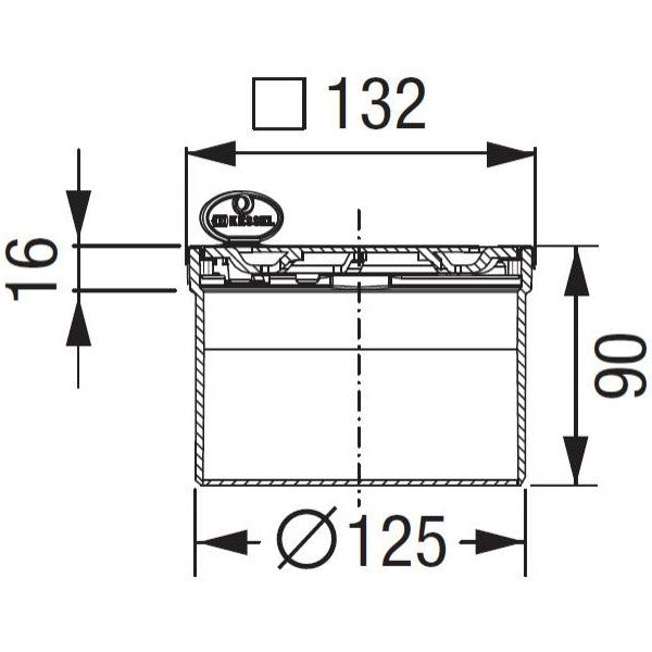 Piesa superioara cu capac din inox Kessel Spot System 125 12 cm, fara cheie