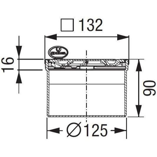 Piesa superioara cu capac din inox Kessel Spot System 125 12 cm, fara cheie