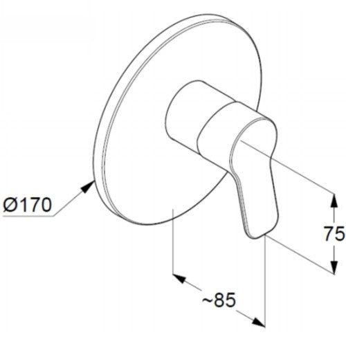 Kludi Pure&Easy Baterie dus Ø17 cm, montaj incastrat