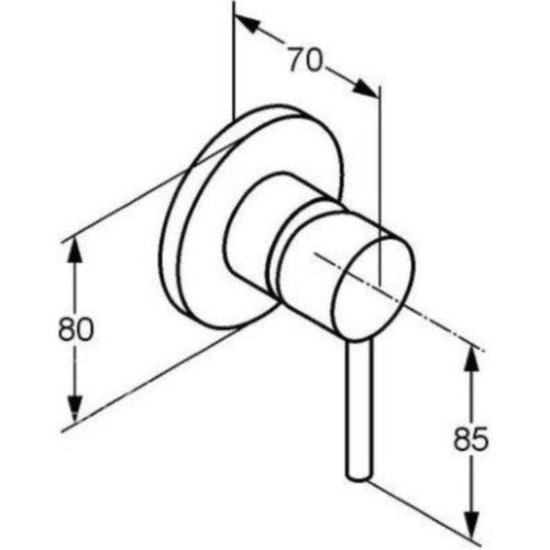 Kludi Bozz Baterie dus monocomanda, montaj incastrat, crom
