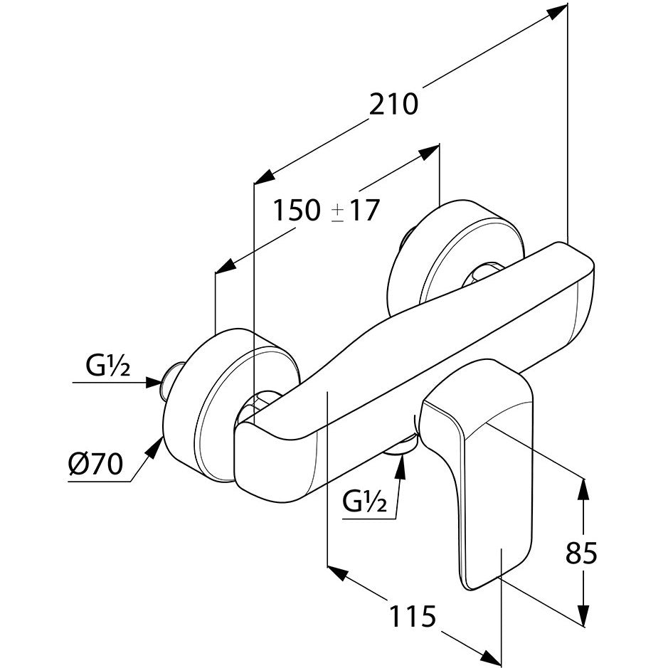 Kludi Ameo Baterie dus monocomanda