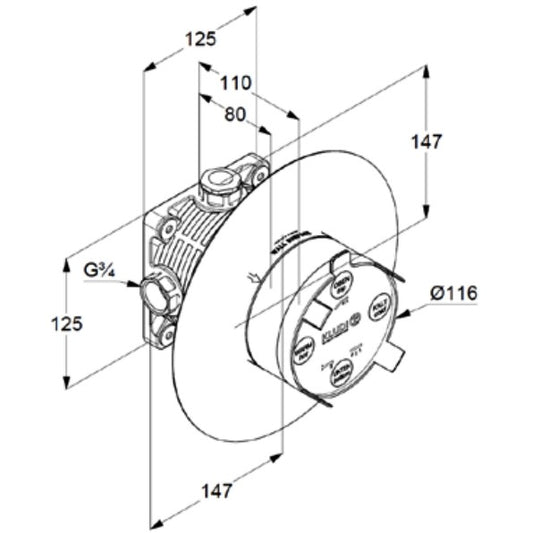Kludi Flexx Boxx Corp incastrat DN 20