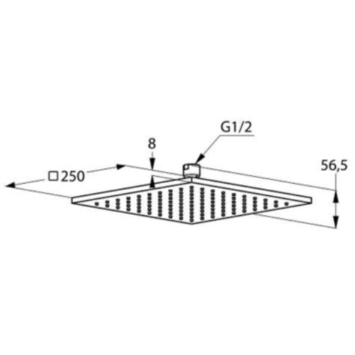 Palarie dus fix Kludi A-QA design slim, 25x25 cm