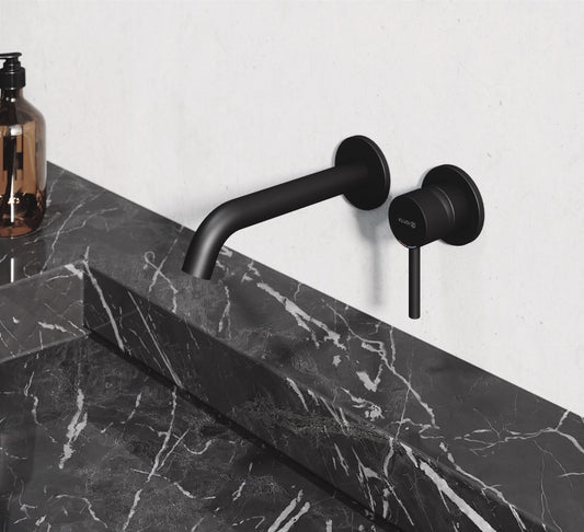 Baterie lavoar incastrata neagra mat Kludi Bozz, pipa 23 cm