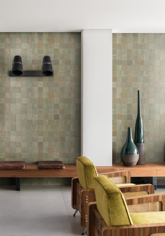 Faianta baie / bucatarie maro/verde 10x10 cm, Marazzi Zellige Lux Salvia