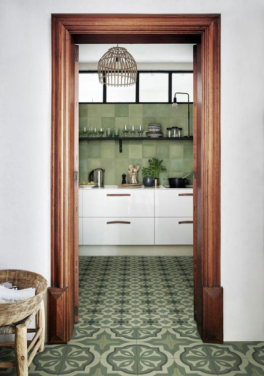 Gresie exterior / interior portelanata verde 20x20 cm, Marazzi D_Segni Blend Verde
