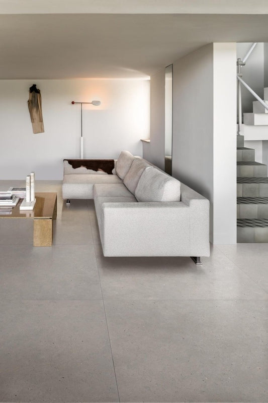 Gresie interior portelanata rectificata gri 120x120 cm, Marazzi Mystone Moon White