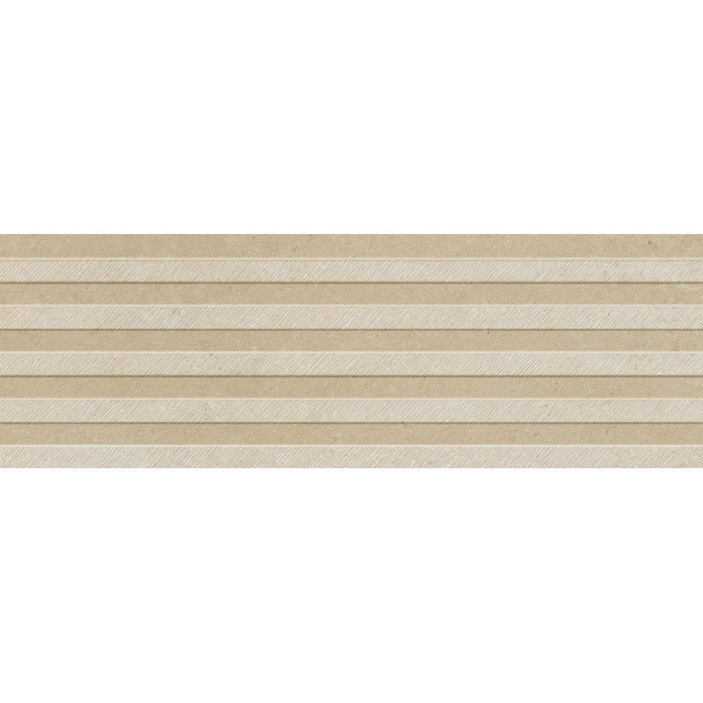 Faianta baie / bucatarie rectificata bej/crem 30x90 cm, Marazzi Puro Caracter Wall Wall Greige Struttura Waltone 3D