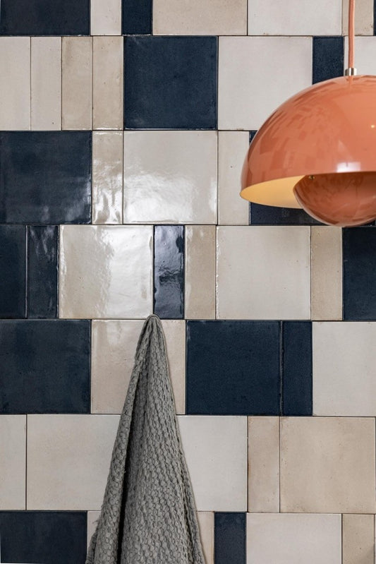 Gresie interior portelanata albastra 5x15 cm, Marazzi Rice Blu Lux