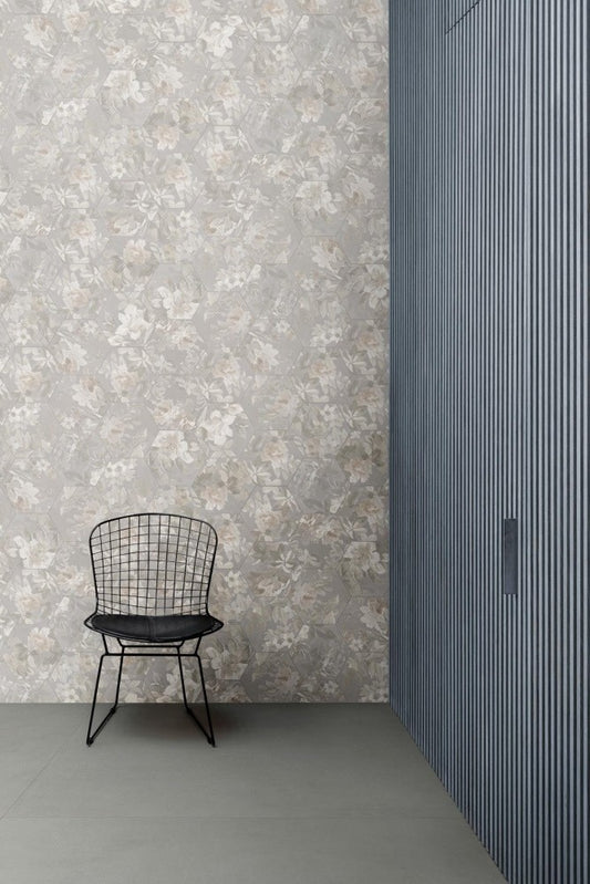 Gresie interior portelanata rectificata gri 120x120 cm, Marazzi Cementum Nickel