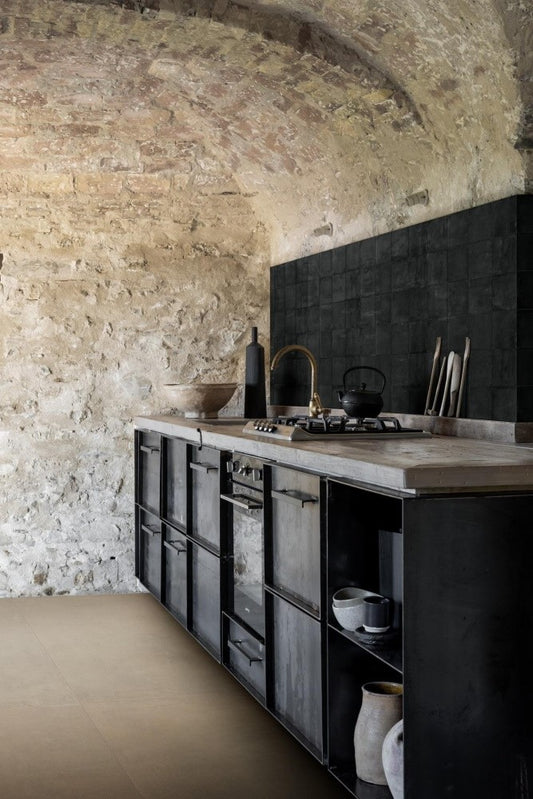 Gresie interior portelanata rectificata maro 60x120 cm, Marazzi Cementum Olive
