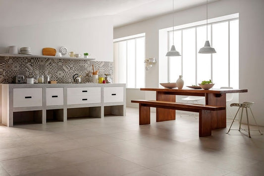 Gresie exterior / interior portelanata rectificata bej 90x90 cm, Marazzi Block Beige