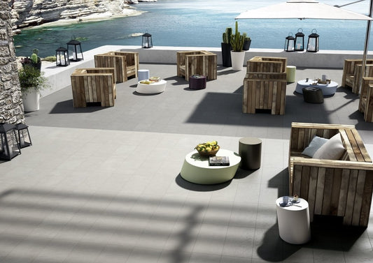 Gresie exterior / interior portelanata rectificata gri 60x120 cm, Marazzi Block Grey