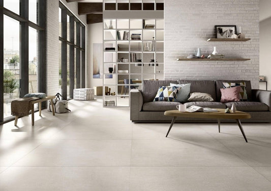 Gresie exterior / interior portelanata rectificata alba 75x75 cm, Marazzi Block White