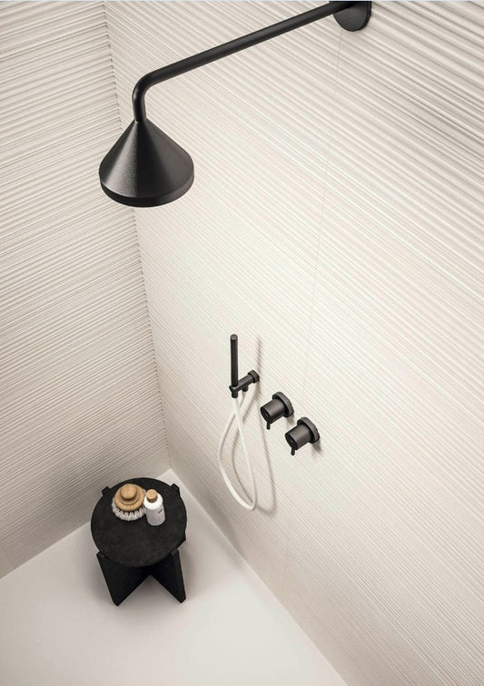 Faianta baie / bucatarie alba 25x76 cm, Marazzi Chalk Butter Struttura Fiber 3D