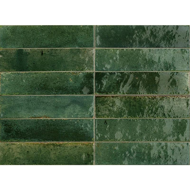 Gresie exterior / interior portelanata verde 6x24 cm, Marazzi Lume