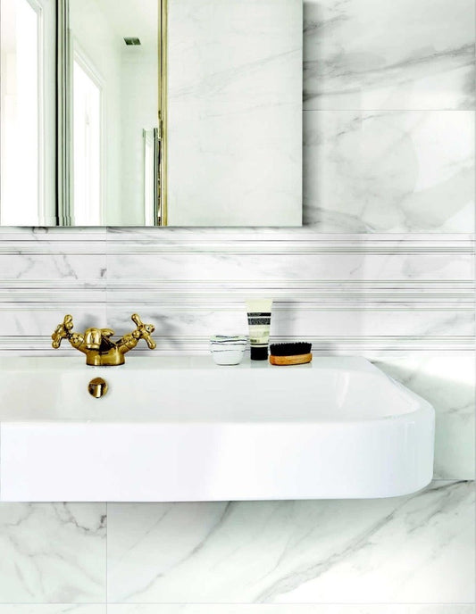 Decor interior alb 30x90 cm, Marazzi Marbleplay Classic White