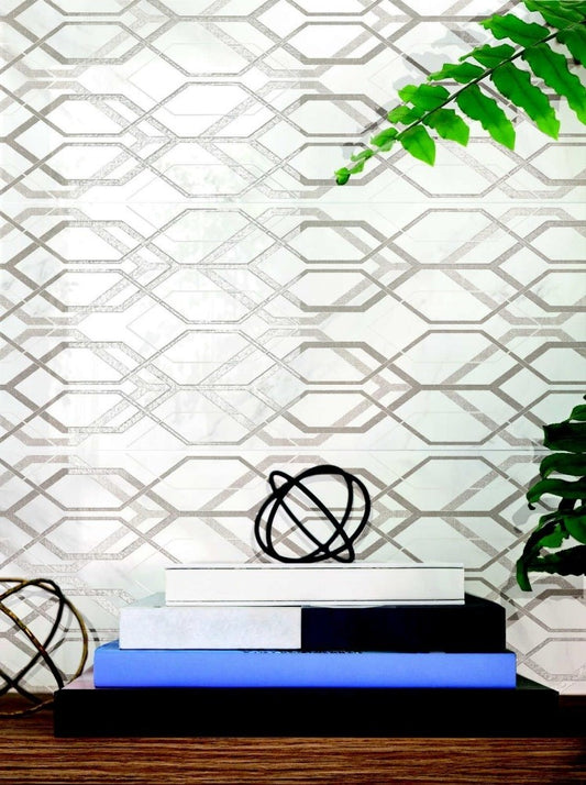 Decor interior alb 30x90 cm, Marazzi Marbleplay Net White