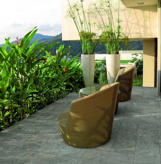 Gresie exterior / interior portelanata rectificata gri 30x60 cm, Marazzi Rocking Grey