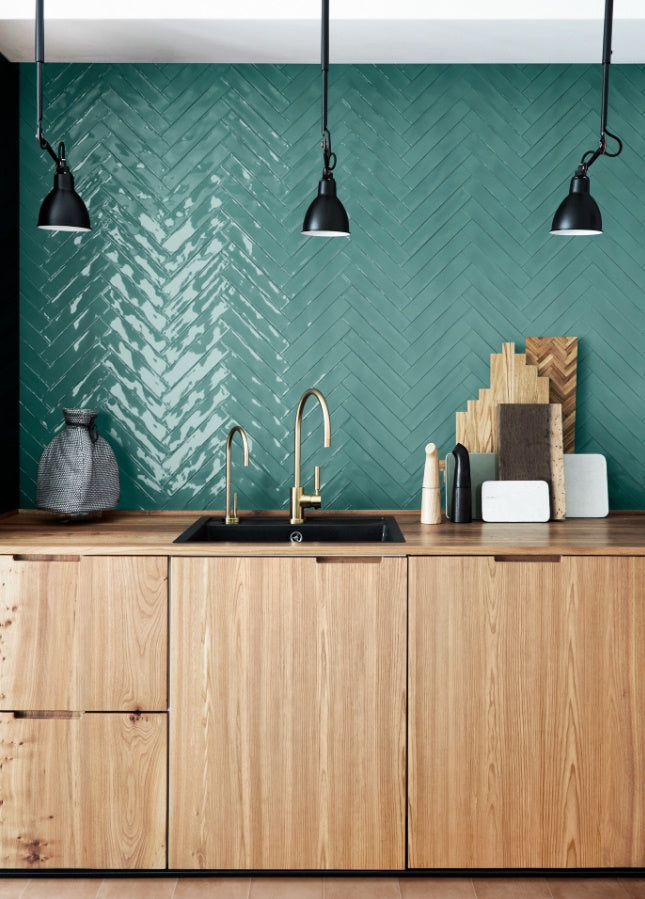 Faianta baie / bucatarie verde 5.3x30 cm, Marazzi Luz Ottanio