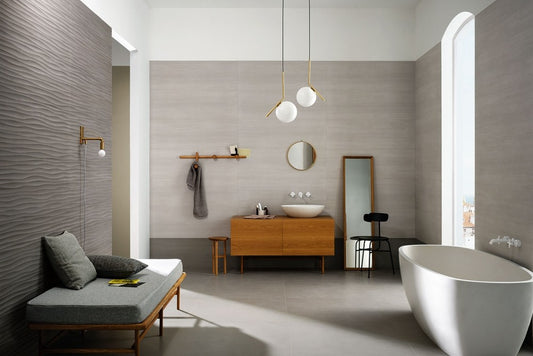 Faianta baie / bucatarie rectificata gri 40x120 cm, Marazzi Materika Grigio