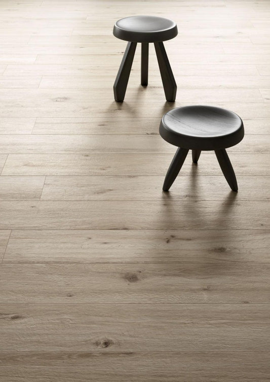 Gresie exterior / interior portelanata rectificata bej 25x150 cm, Marazzi Treverktrend Rovere Naturale