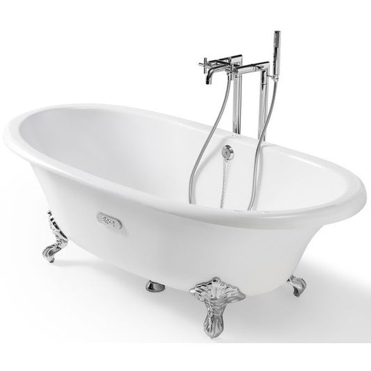 Cada freestanding ovala Roca Newcast fonta 170x85 cm, exterior alb