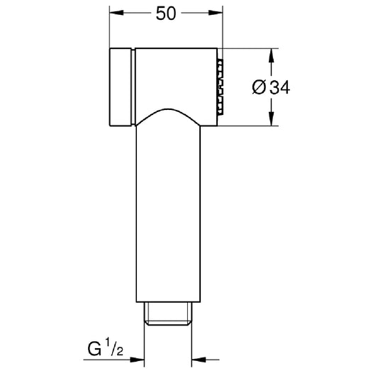Grohe Rainshower Aqua Dus igienic, crom