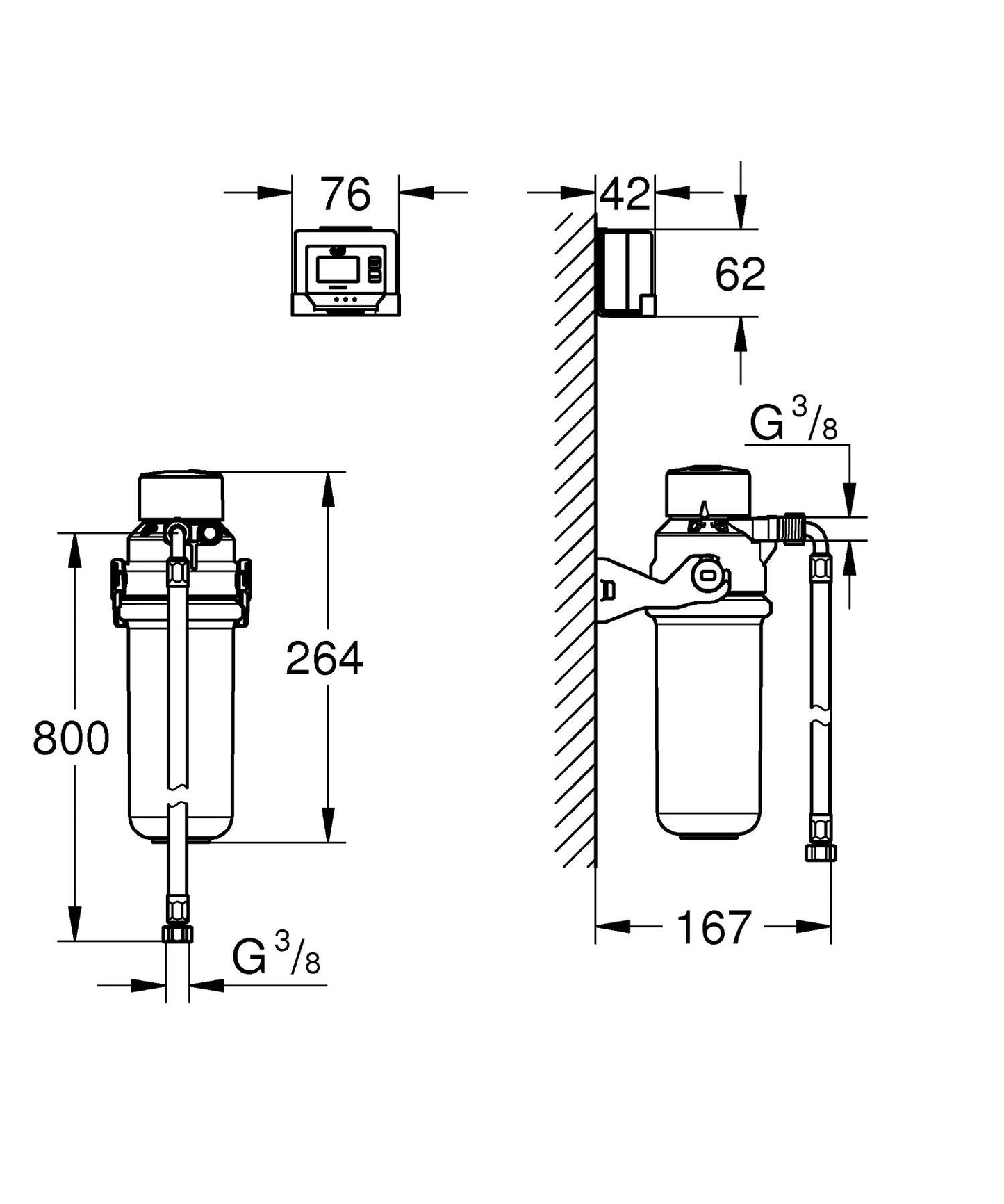 Grohe Blue pure Set filtru 1500 l, contor, cap filtrare