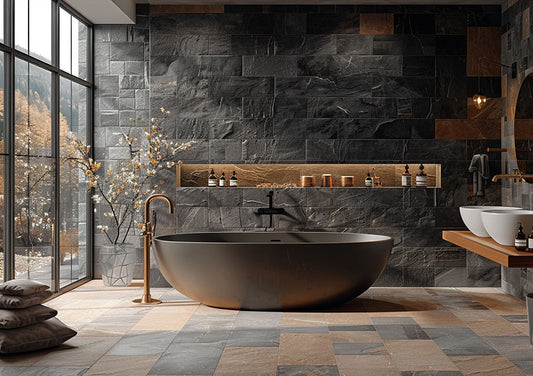 Amenajare baie cu piatra naturala: Idei elegante